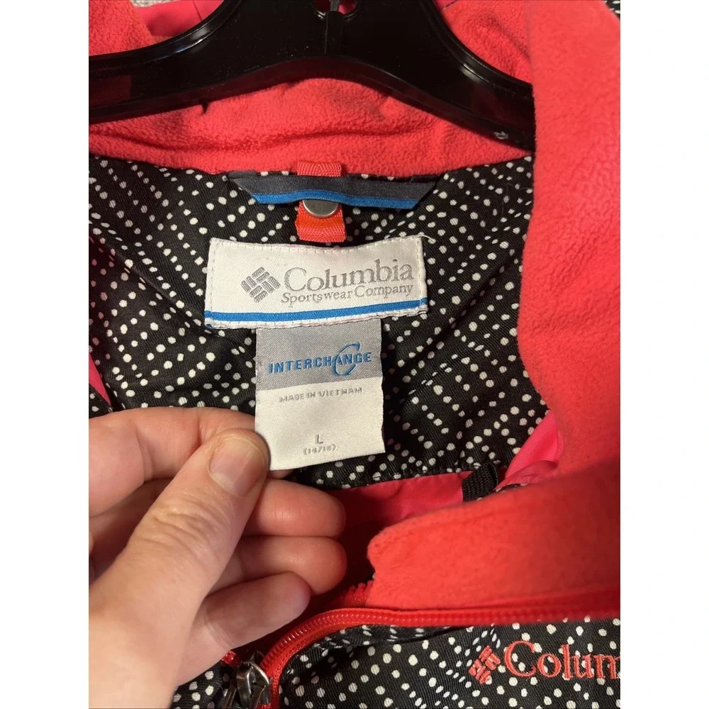 Columbia Girls Jacket L 14-16 Omni Tech Waterproof Black Lightweight Rain Hooded